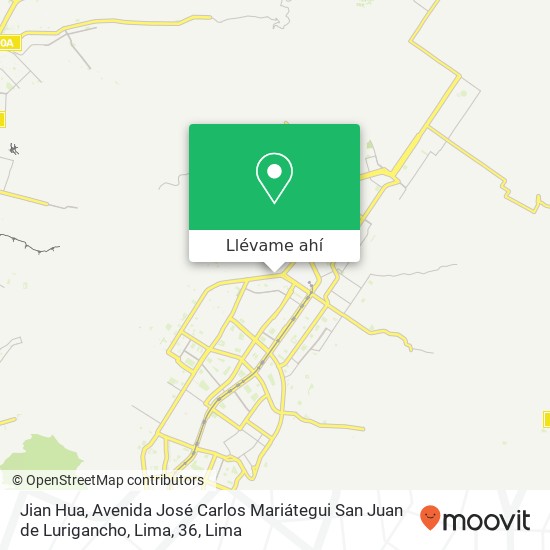 Mapa de Jian Hua, Avenida José Carlos Mariátegui San Juan de Lurigancho, Lima, 36