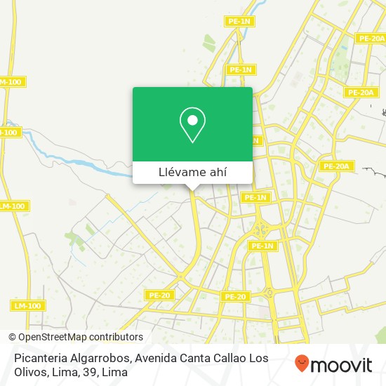 Mapa de Picanteria Algarrobos, Avenida Canta Callao Los Olivos, Lima, 39