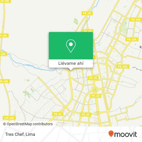 Mapa de Tres Chef, Avenida 2 de Octubre Los Olivos, Lima, 39