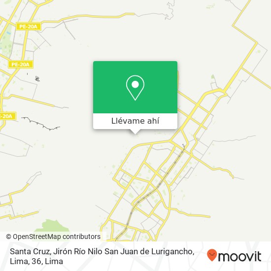 Mapa de Santa Cruz, Jirón Río Nilo San Juan de Lurigancho, Lima, 36