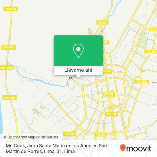 Mapa de Mr. Cook, Jirón Santa María de los Ángeles San Martín de Porres, Lima, 31