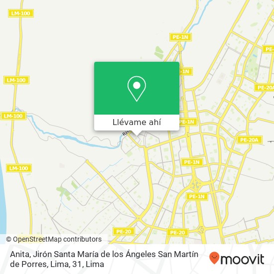 Mapa de Anita, Jirón Santa María de los Ángeles San Martín de Porres, Lima, 31