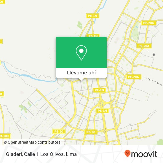 Mapa de Gladeri, Calle 1 Los Olivos