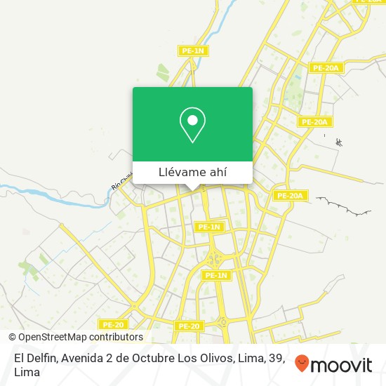Mapa de El Delfin, Avenida 2 de Octubre Los Olivos, Lima, 39