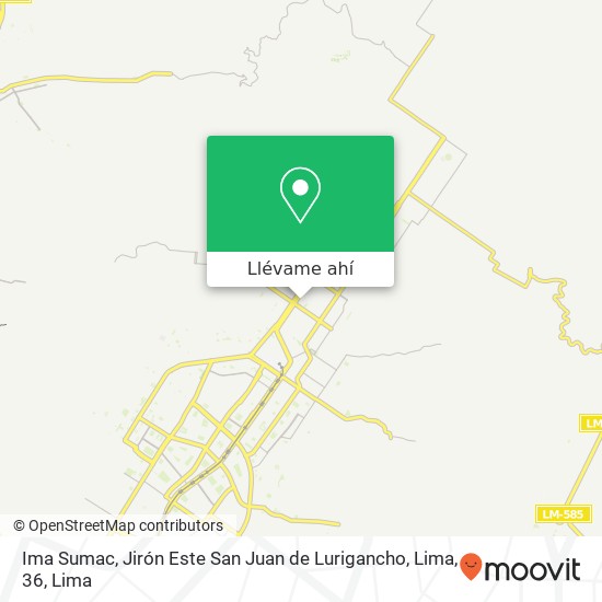 Mapa de Ima Sumac, Jirón Este San Juan de Lurigancho, Lima, 36