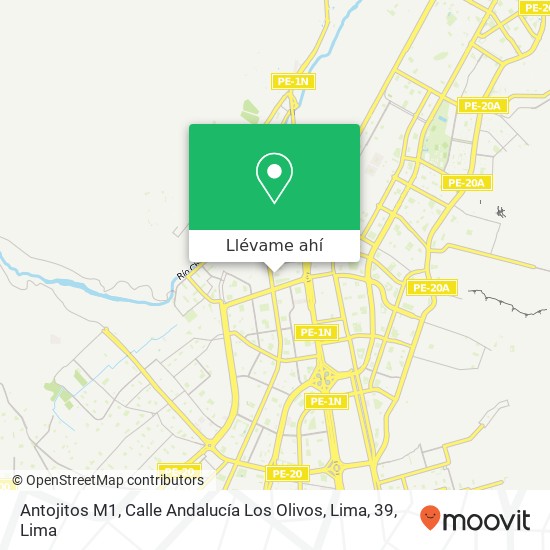 Mapa de Antojitos M1, Calle Andalucía Los Olivos, Lima, 39
