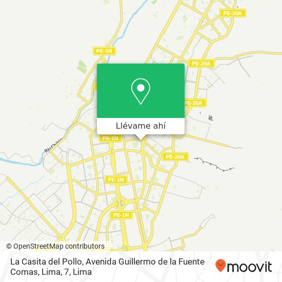 Mapa de La Casita del Pollo, Avenida Guillermo de la Fuente Comas, Lima, 7