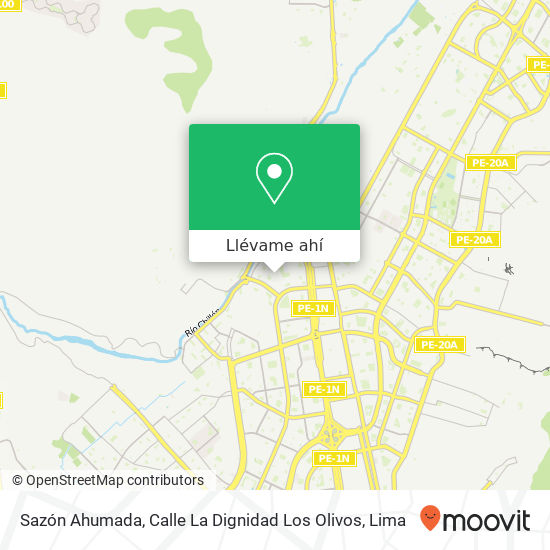 Mapa de Sazón Ahumada, Calle La Dignidad Los Olivos