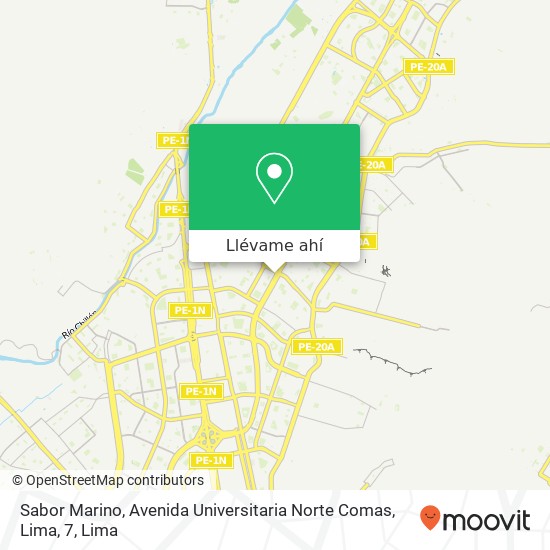 Mapa de Sabor Marino, Avenida Universitaria Norte Comas, Lima, 7