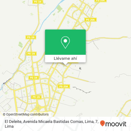 Mapa de El Deleite, Avenida Micaela Bastidas Comas, Lima, 7