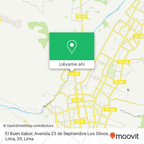 Mapa de El Buen Sabor, Avenida 23 de Septiembre Los Olivos, Lima, 39