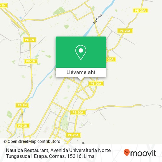 Mapa de Nautica Restaurant, Avenida Universitaria Norte Tungasuca I Etapa, Comas, 15316