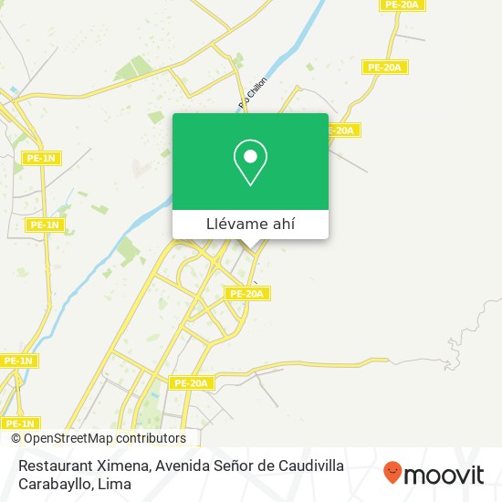 Mapa de Restaurant Ximena, Avenida Señor de Caudivilla Carabayllo