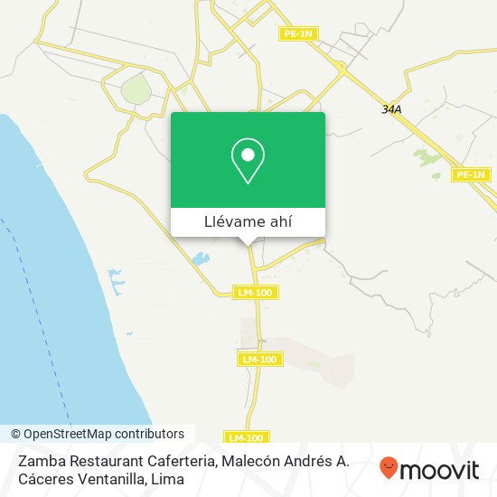 Mapa de Zamba Restaurant Caferteria, Malecón Andrés A. Cáceres Ventanilla