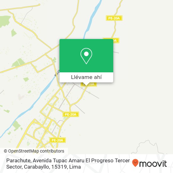 Mapa de Parachute, Avenida Tupac Amaru El Progreso Tercer Sector, Carabayllo, 15319