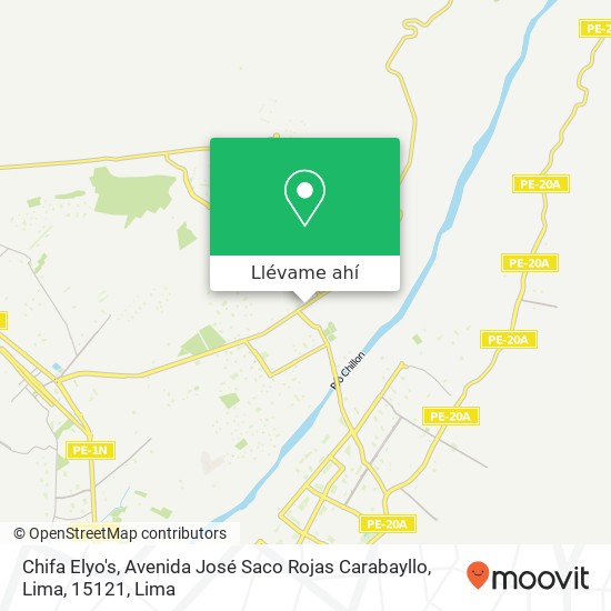 Mapa de Chifa Elyo's, Avenida José Saco Rojas Carabayllo, Lima, 15121