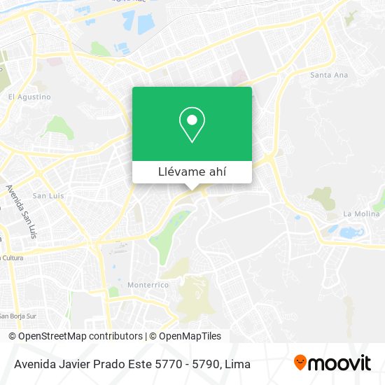 Mapa de Avenida Javier Prado Este 5770 - 5790