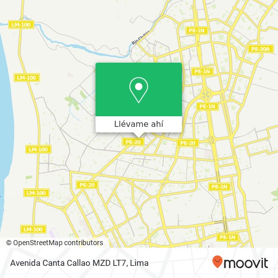 Mapa de Avenida Canta Callao MZD LT7