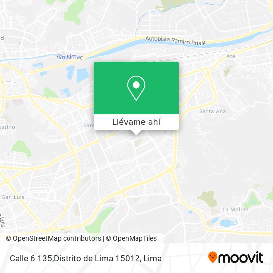 Mapa de Calle 6 135,Distrito de Lima 15012