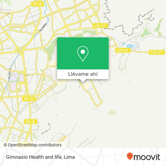 Mapa de Gimnasio Health and life