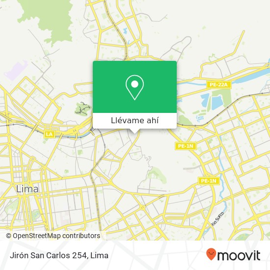 Mapa de Jirón San Carlos 254