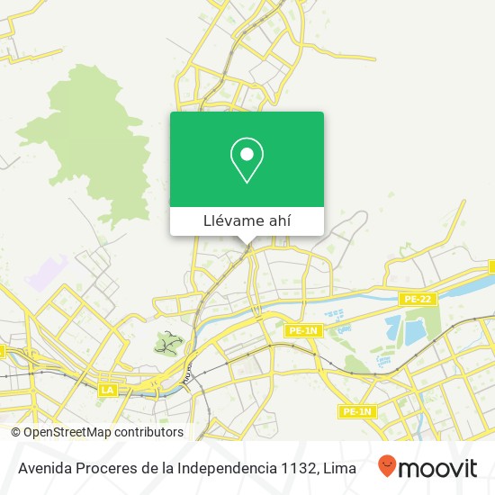 Mapa de Avenida Proceres de la Independencia 1132
