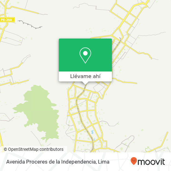 Mapa de Avenida Proceres de la Independencia
