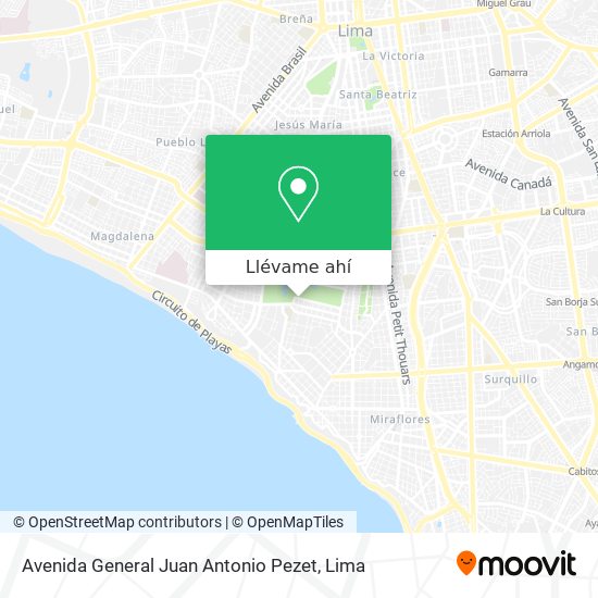 Mapa de Avenida General Juan Antonio Pezet