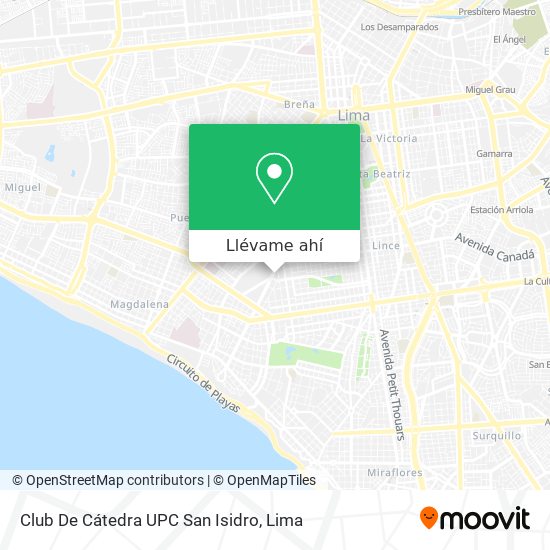 Mapa de Club De Cátedra UPC San Isidro