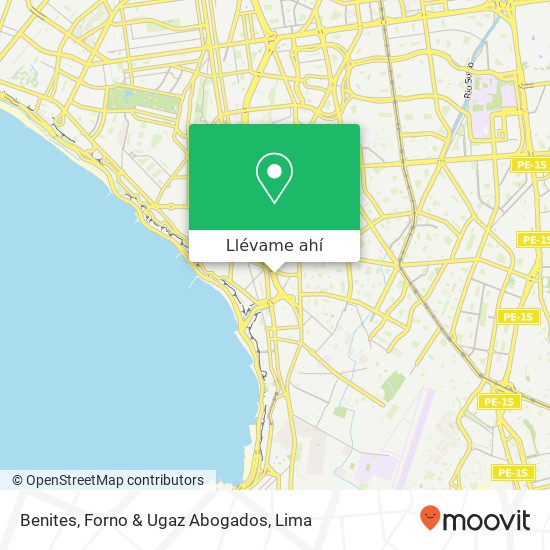 Mapa de Benites, Forno & Ugaz Abogados