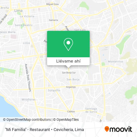 Mapa de "Mi Familia" - Restaurant • Cevichería