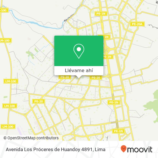 Mapa de Avenida Los Próceres de Huandoy 4891