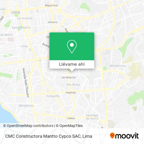 Mapa de CMC Constructora Mantto Cypco SAC