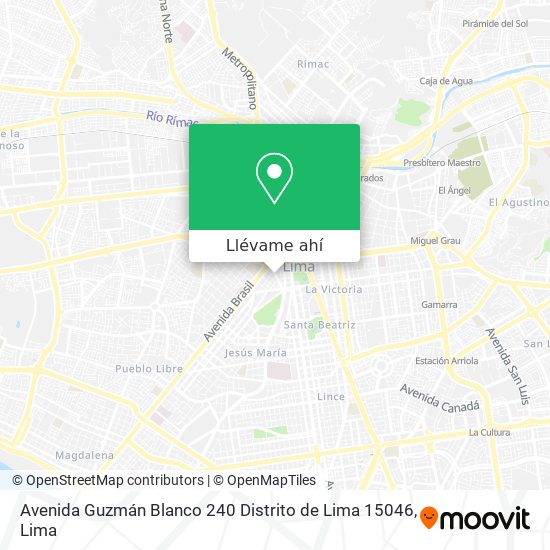Mapa de Avenida Guzmán Blanco 240 Distrito de Lima 15046