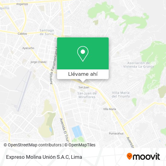 Mapa de Expreso Molina Unión S.A.C