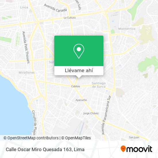 Mapa de Calle Oscar Miro Quesada 163