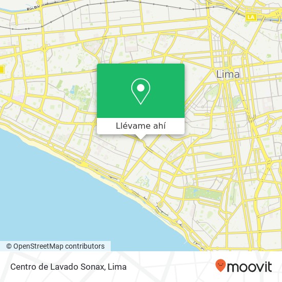 Mapa de Centro de Lavado Sonax