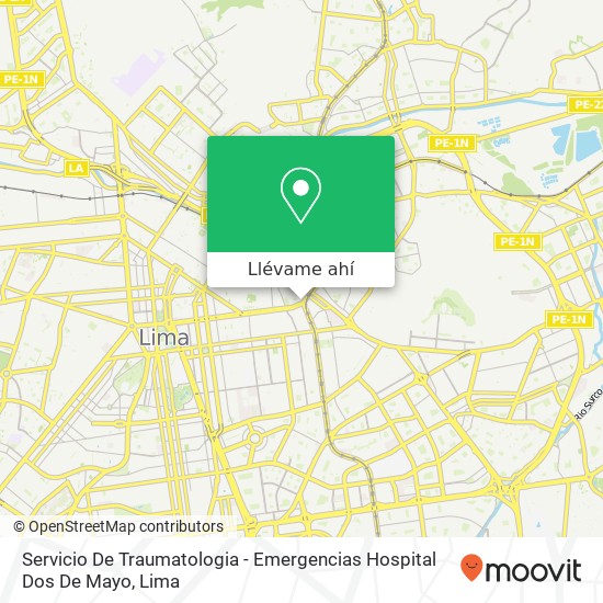 Mapa de Servicio De Traumatologia - Emergencias Hospital Dos De Mayo