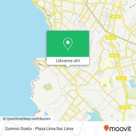 Mapa de Zummo Gusto - Plaza Lima Sur