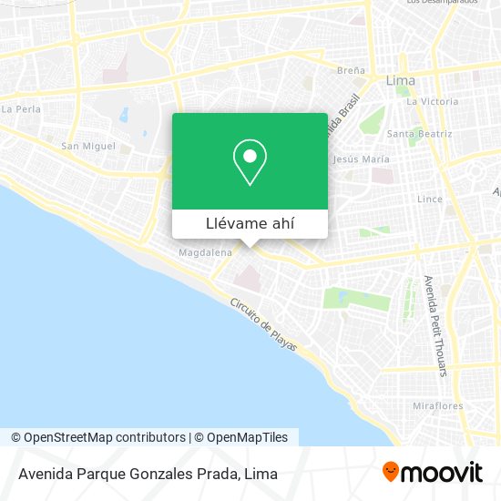 Mapa de Avenida Parque Gonzales Prada