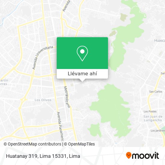 Mapa de Huatanay 319, Lima 15331