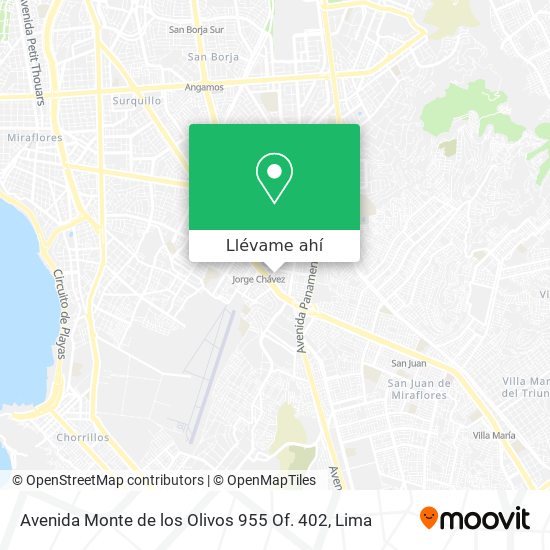 Mapa de Avenida Monte de los Olivos 955 Of. 402