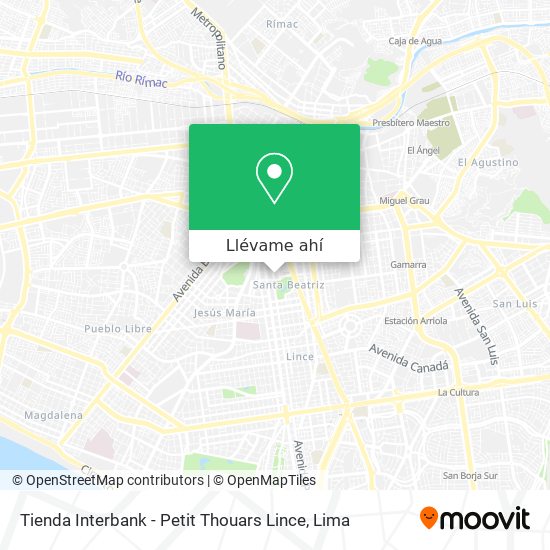 Mapa de Tienda Interbank - Petit Thouars Lince