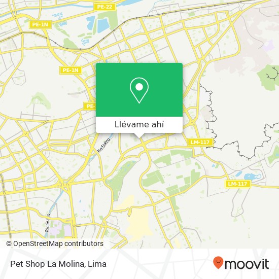 Mapa de Pet Shop La Molina