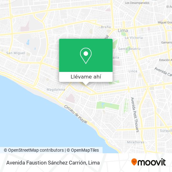 Mapa de Avenida Faustion Sánchez Carrión