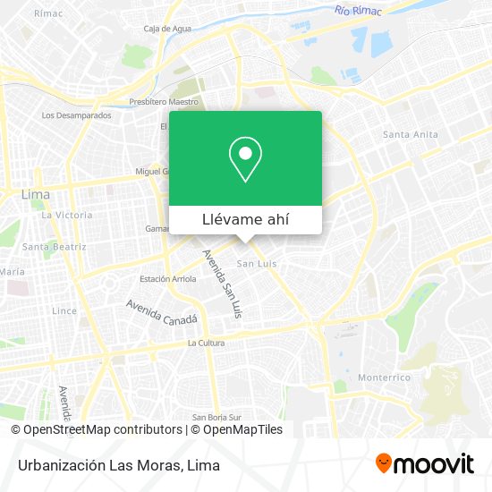 Mapa de Urbanización Las Moras