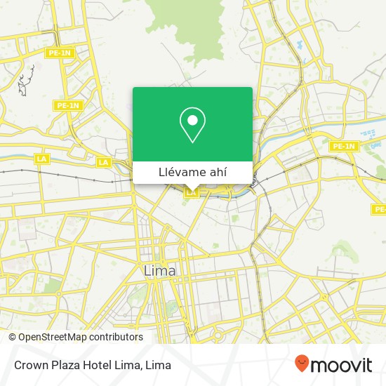 Mapa de Crown Plaza Hotel Lima