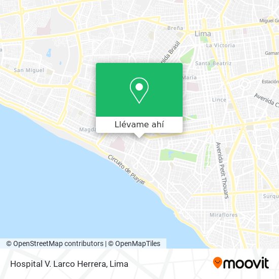 Mapa de Hospital V. Larco Herrera