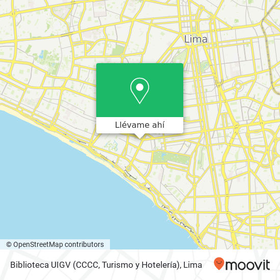 Mapa de Biblioteca UIGV (CCCC, Turismo y Hotelería)