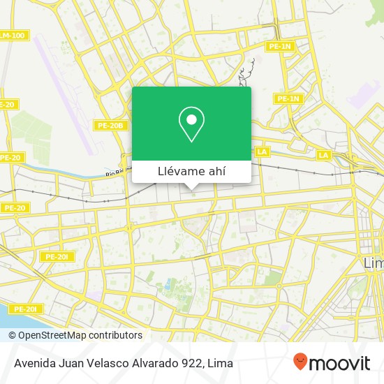 Mapa de Avenida Juan Velasco Alvarado 922
